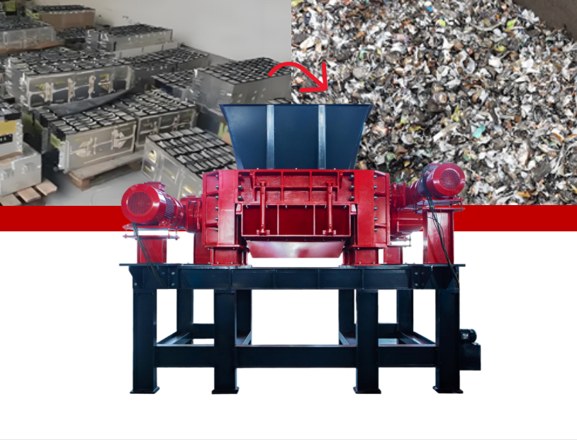 Промышленный Четырехвальный Шредер Для Переработки Литиевых Батарей